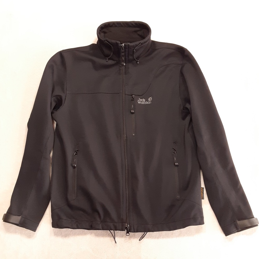 Jack Wolfskin Mens Storm Lock Jacket Medium Black Hyproof Softshell Full Zip